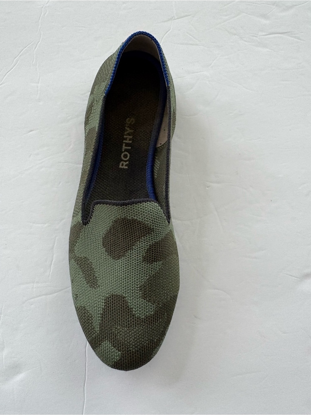 SINGLE Rothy's The Loafer Olive Camo Knit Slip-On Right shoe ONLY - Size 9